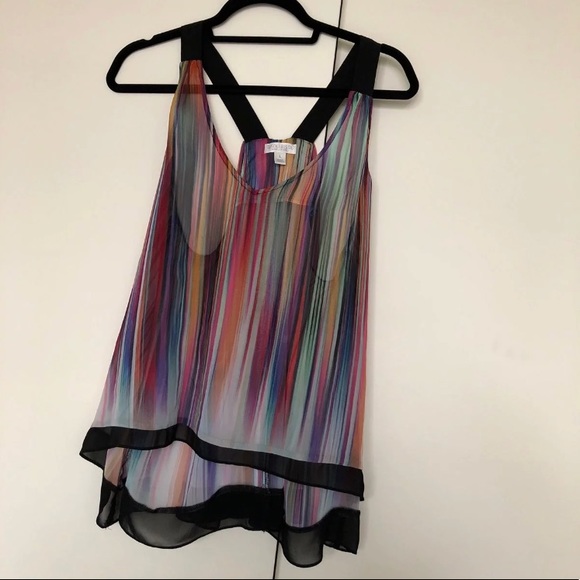 Bisou Bisou Tops - Sheer watercolor top